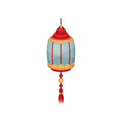 Oriental street or house lantern, decorative element for festive design vector Illustration on a white background