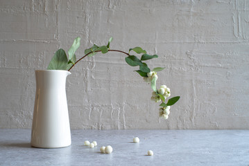 Snowberry still life in vase