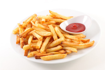 french fries and ketchup