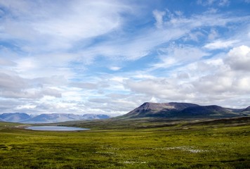 Landscape with Lake and Mountains - near Husavik Iceland