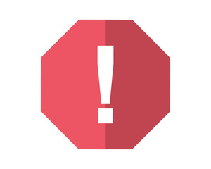 red hexagon warning image vector icon logo symbol