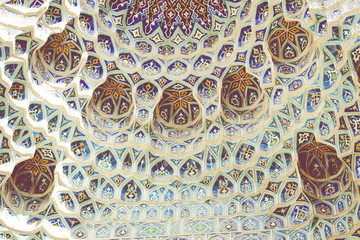 Detail of Gur-E Amir Mausoleum, the tomb of the Asian conqueror Tamerlane or Timur, in Samarkand, Uzbekistan