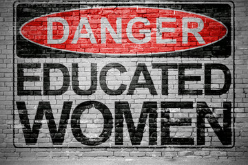 Danger Educated Woman Sign