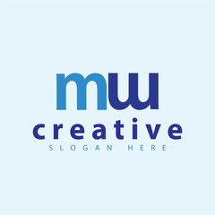 m w initial letter logo vector template