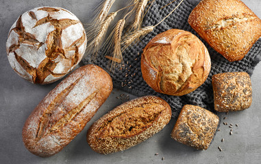 various freshly baked bread