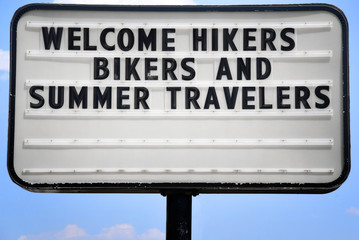 Welcome Hikers Bikers Summer Travelers