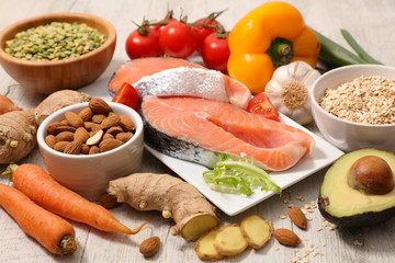 selection of health food