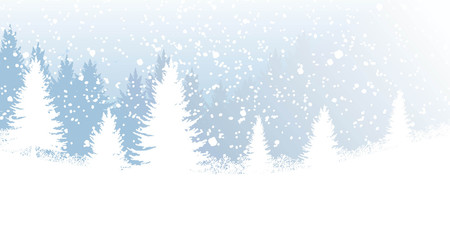 Backdrop with winter forest