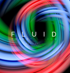 Fluid smooth wave abstract background, flowing glowing color motion concept, trendy abstract layout template for business or technology presentation or web brochure cover, wallpaper