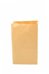 Brown paper bag recycle isolated on white background