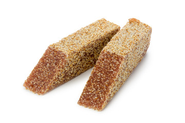 Turkish delight isolated on white.