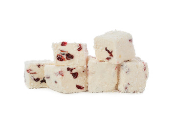 Turkish delight isolated on white.