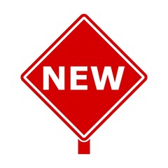 Red sign new, New icon
