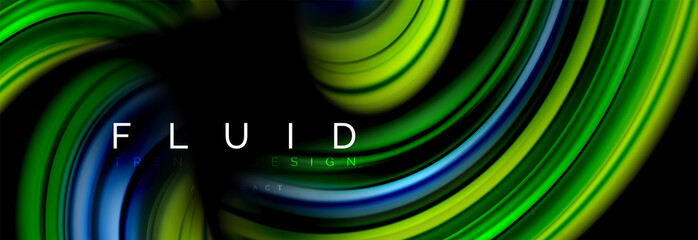 Wave fluid flowing colors motion effect, holographic abstract background. Vector illustration