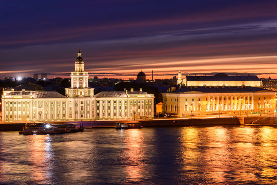 St. Petersburg from the roof, the river Neva and Kunst camera