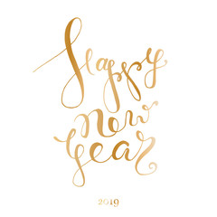 Happy New Year  gold lettering