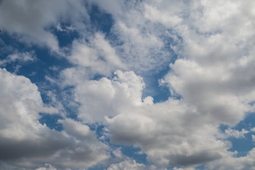 White sparse clouds over blue sky