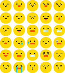 シンプルな表情のアイコン