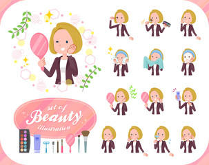 flat type blond hair business women_beauty