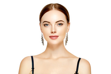 Beautiful brunette woman with healthy skin beauty concept