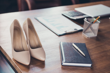 Successful business entrepreneur lady boss concept. Close up, cr