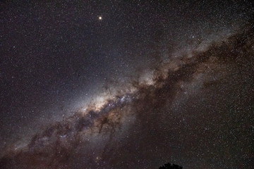 Milky way in clear night sky. Milky Way is the galaxy that contains our Solar System. The...