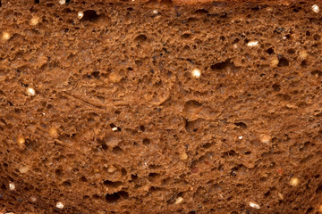 Pulp of chopped buckwheat bread as background
