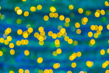 golden bokeh with green background