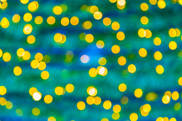 golden bokeh with green background