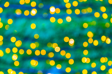 golden bokeh with green background