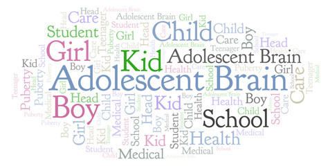 Fototapeta premium Adolescent Brain word cloud.