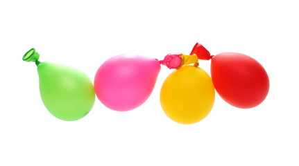 Round, inflated balloons isolated on white background with clipping path