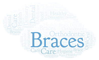 Obraz premium Braces word cloud.