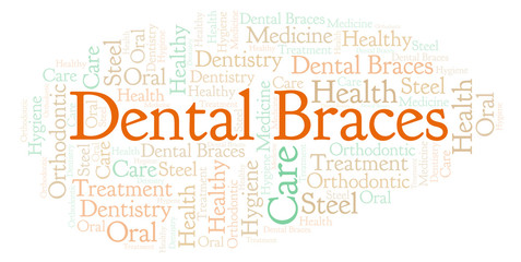 Obraz premium Dental Braces word cloud.