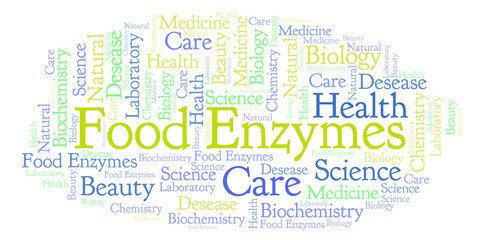 Fototapeta premium Food Enzymes word cloud.