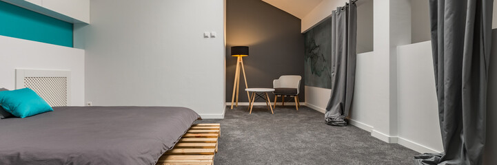 Bedroom with pallet bed