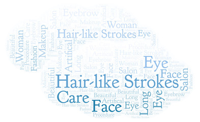 Hair-like Strokes word cloud.