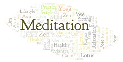 Fototapeta premium Meditation word cloud.