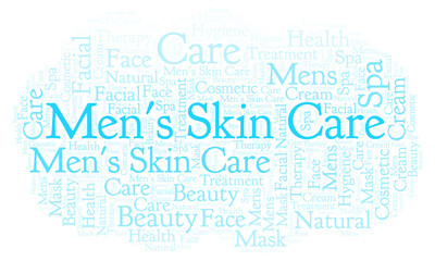 Obraz premium Men's Skin Care word cloud.