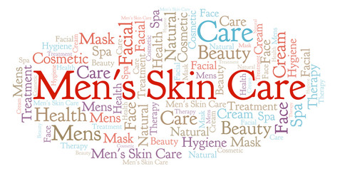 Men's Skin Care word cloud.