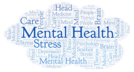 Obraz premium Mental Health word cloud.