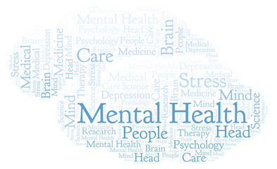 Fototapeta premium Mental Health word cloud.