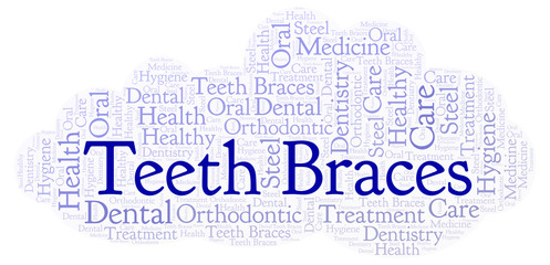 Obraz premium Teeth Braces word cloud.