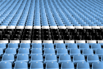 Fototapeta premium Botswana flag stadium seats. Sports competition concept.