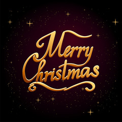 Merry christmas text vector on white background. Lettering for invitation, wedding and greeting card, prints and posters. Hand drawn inscription