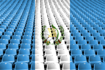 Fototapeta premium Guatemala flag stadium seats. Sports competition concept.