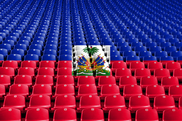 Haiti flag stadium seats. Sports competition concept.