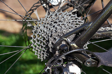 Zahnradkranz eines Mountainbikes