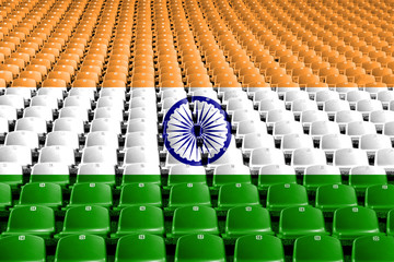 India flag stadium seats. Sports competition concept.