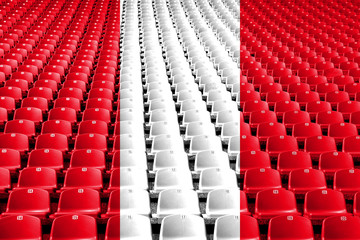 Peru flag stadium seats. Sports competition concept.